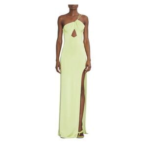 ET OCHS Womens Green Cinch Strap Lined Sleeveless Full-Length Sheath Dress 8